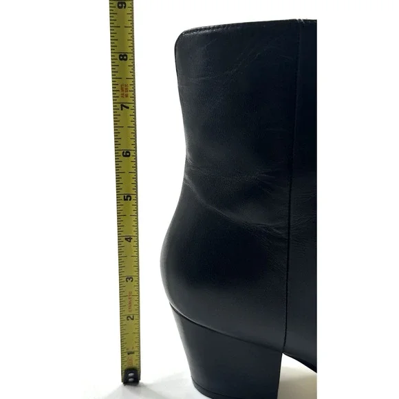 Marc Fisher LTD. Mavey Pointed Toe Black Leather Bootie Womens Size 9M New $219 - Picture 8 of 12